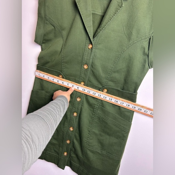 Loft Utility Mini Pocket Shirtdress 8 Green Button-Down Dress Old Money 2024 - Picture 10 of 15